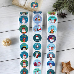 500 Pcs/Roll Merry Christmas Santa Claus Sticker Gift Decoration Sealing Stickers Children's Reward Sticker (ONLINE ORDER ONLY)