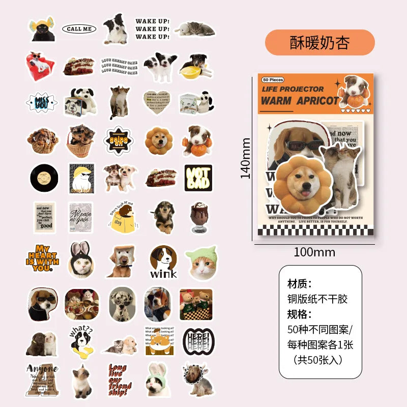 50pcs/lot Korean ins Scrapbook Stickers Life Projector Series Art Craft Sticker Decorative Diary Planner Cute Stationery Sticker (ONLINE ORDER ONLY)