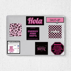 10/30/55PCS Cute Black Pink Word Decoration Scrapbooking PVC Sticker Aesthetic Children's Stationery School Supplies for Kids (Online Order Only)