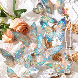 5Style Butterfly PET Stickers 20pcs/pack 3D Laser Gold Scrapbook Decoration (Online Order Only)