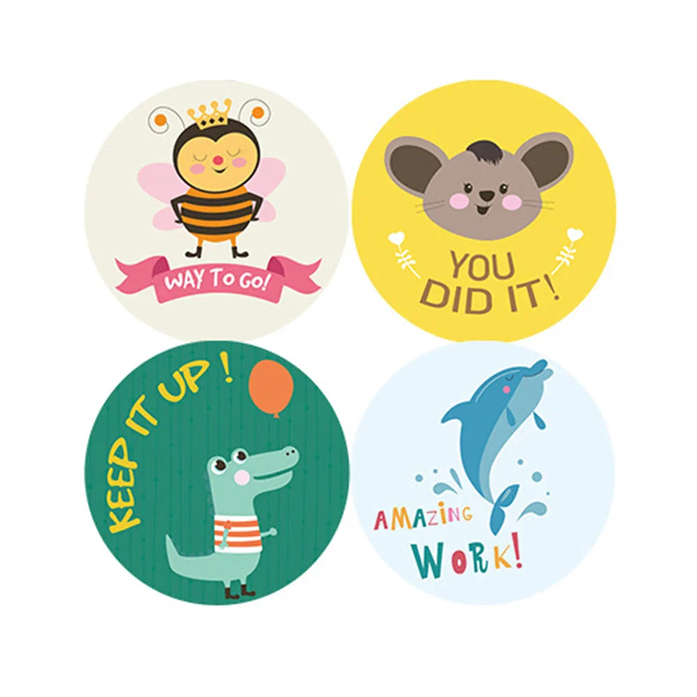 100-500pcs Animals Stickers Reward Stickers for Kids School Reward Students Teachers Cute Decoration Gift Box Sticker Label (ONLINE ORDER ONLY)