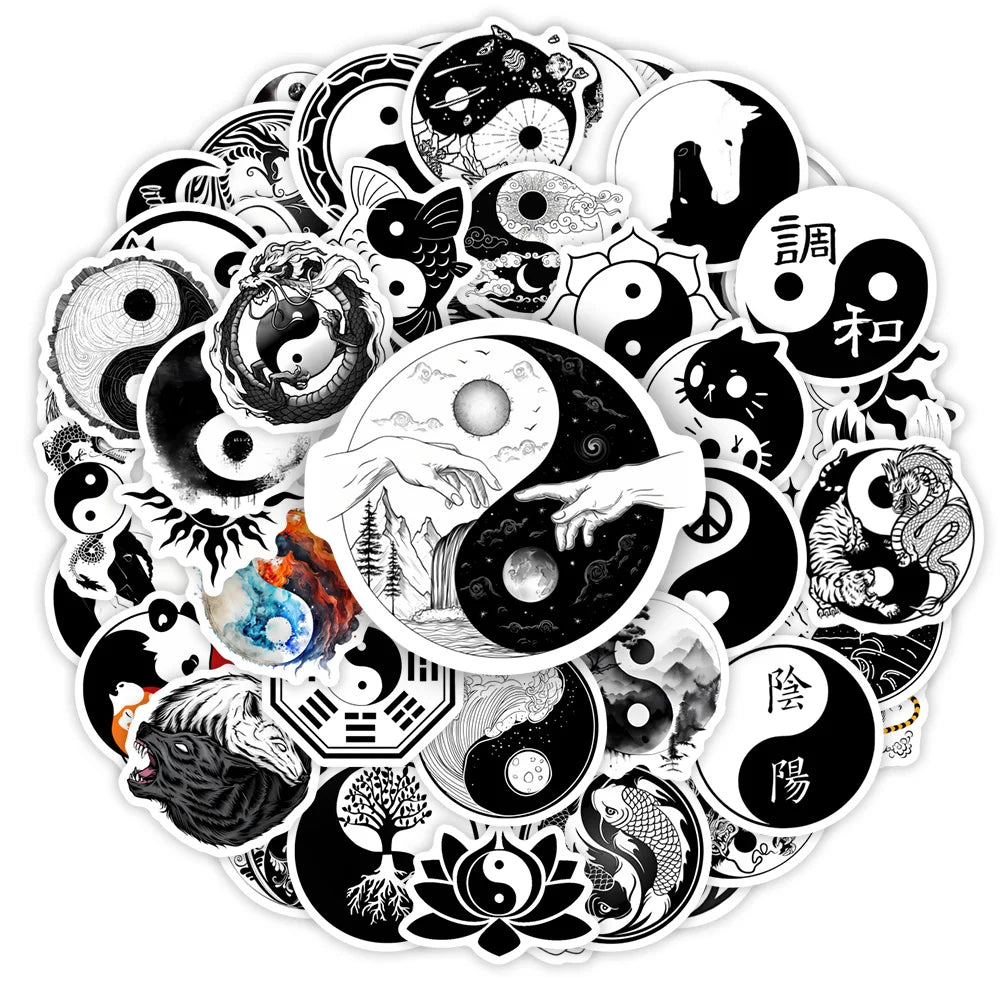 YinYang Stickers Balance Yoga Zen Art DIY Kids Toy Gift for Phones Laptops Bottles Luggage Decorative Graffiti Waterproof Decal (ONLINE ORDER ONLY)
