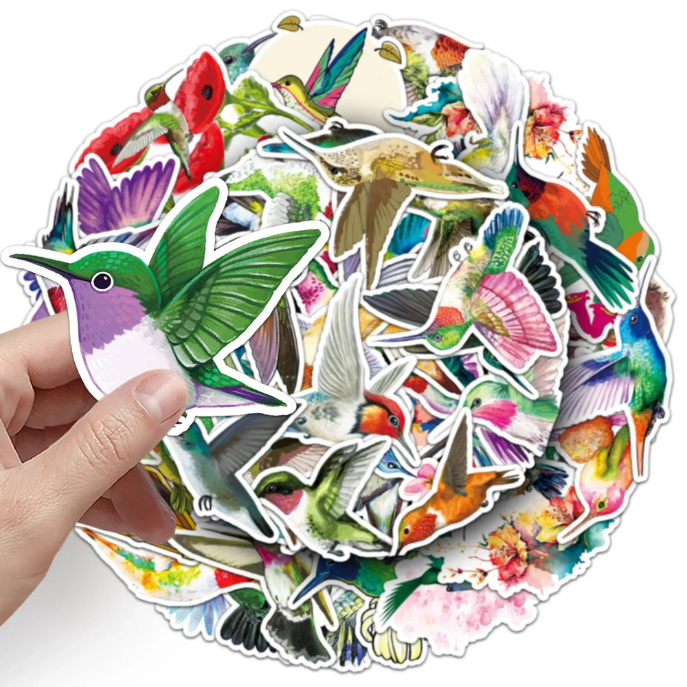 10/30/50PCS Hummingbirdr Cartoon Stickers Funny Animal Graffiti Sticker DIY Luggage Laptop Car Bike Skateboard Decals Kids Toy (ONLINE ORDER ONLY)