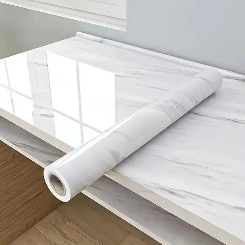 1 Roll Marble pattern Wallpaper High Temperature Resistance Kitchen Stickers Self Adhesive Wallpaper PVC Bathroom Wall Sti (ONLINE ORDER ONLY)