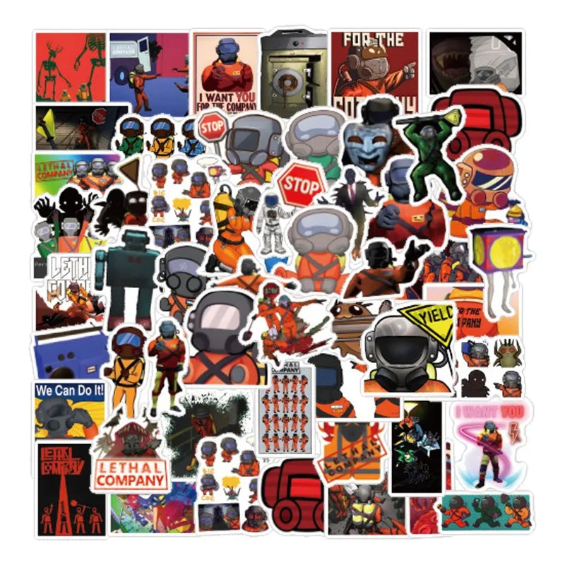 50PCS Lethal Company Stickers for Laptop, Phone, Car, Scooter, Suitcase, Water Cup, Stationery (ONLINE ORDER ONLY)