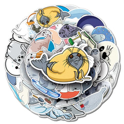 Cute Seal Stickers Waterproof Decals for Laptop Phone Notebook Suitcase (ONLINE ORDER ONLY)