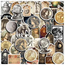 Vintage Art Princess Sun Moon Stickers Decals for Laptop Phone Suitcase Car (Online Order Only)