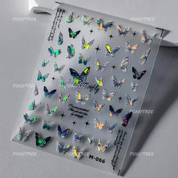 Colourful Butterfly Insect Animals Charming Jelly Special Workmanship 5D Soft Relief Adhesive Nail Art Stickers Manicure Decals (Online Order Only)