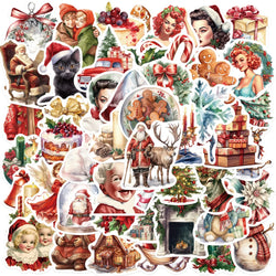 10/30/50PCS New Year Christmas Stickers Graffiti Decoration Gift Waterproof Skateboard Phone Notebook Guitar Wall Decals Toys (Online Order Only)