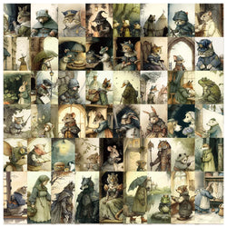 10/50PCS Funny Fairy Tales Animal Illustration Stickers Vintage Graffiti Toy DIY Scrapbook Skateboard Phone Notebook Sticker (Online Order Only)