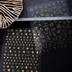 1pc 3D Gradient French Nail Stickers with Crown & Tassel Design Gold Silver Lines Self-Adhesive Nail Art Waterfall Manicure Foil (Online Order Only)