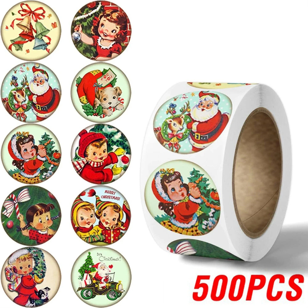100-500pcs Merry Christmas Thank You Stickers Seal Labels For Envelope Cards Gift Package Scrapbooking Decor Stickers (ONLINE ORDER ONLY)