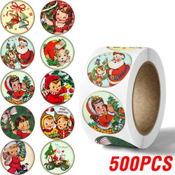 100-500pcs Merry Christmas Thank You Stickers Seal Labels For Envelope Cards Gift Package Scrapbooking Decor Stickers (ONLINE ORDER ONLY)