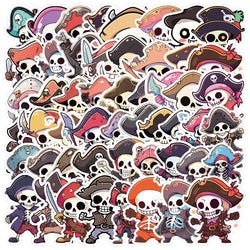 Kawaii Skull Pirate Stickers for Phone Laptop Luggage Skateboard 10/30/50PCS (ONLINE ORDER ONLY)