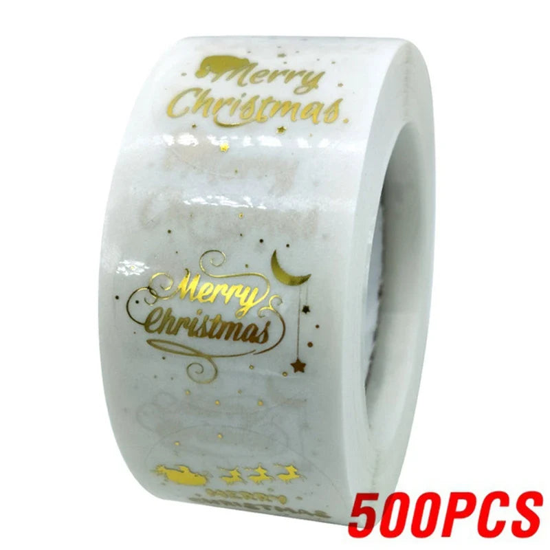 100-500 Pcs Golden Font Merry Christmas Sticker Thank You Sticker Seal Label For Envelope Gift Wrapping Scrapbook 1 Inch (ONLINE ORDER ONLY)