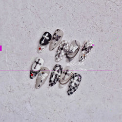 Black White Pearl Lace Butterfly Cross Retro Figure Flower Symmetric Self Adhesive Nail Art Stickers  Manicure Decals Wholesale (ONLINE ORDER ONLY)