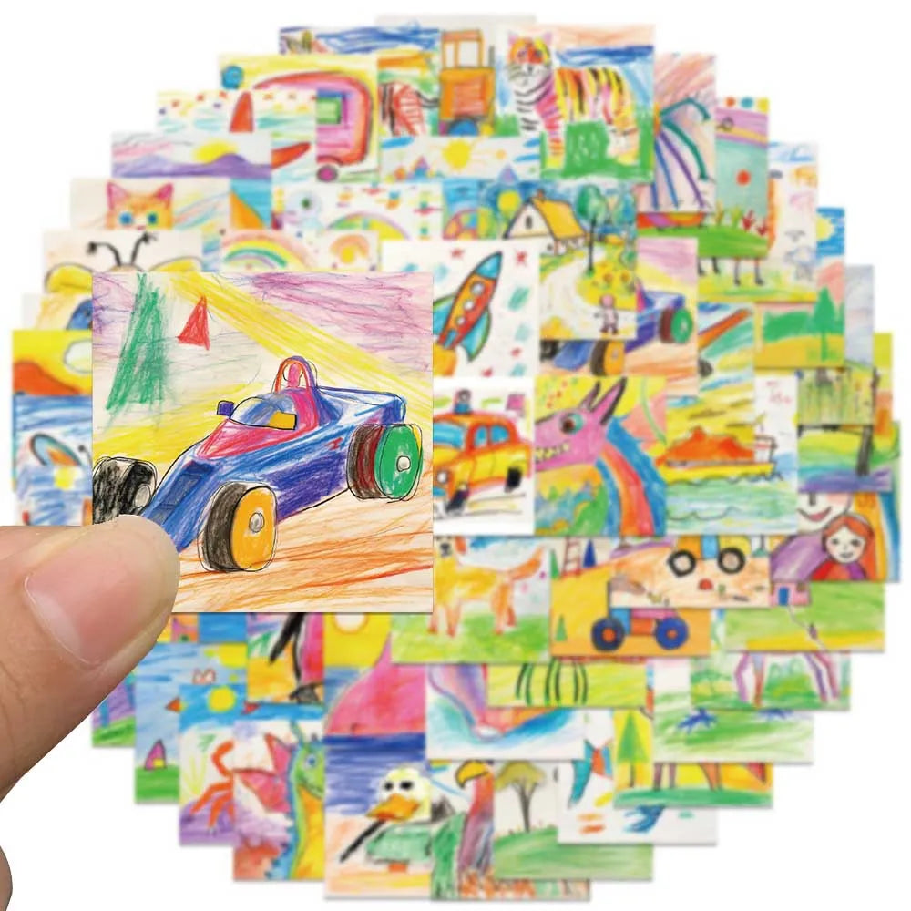 10/30/50PCS Cute Cartoon Painting Stickers Decals DIY Phone Suitcase  Notebook Fridge Bike Guitar Funny Decals Waterproof Toys (ONLINE ORDER ONLY)