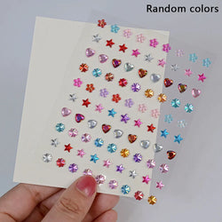 1pc Star-Shaped Rhinestone Sticker Sparkling Acrylic Rhinestone Face Decals Butterfly & Floral Designs for Party/Stage/Festivals (ONLINE ORDER ONLY)