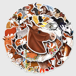 10/30/50PCS Cartoon Horse Stickers Cool Animals Graffiti Decals DIY Laptop Motorcycle Bicycle Helmet Suitcase Wall Sticker Toys (Online Order Only)