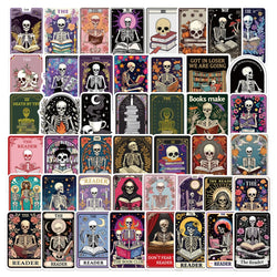 Cartoon Skull Tarot Cards Stickers PVC Waterproof Skateboard Notebook Graffiti Toy (Online Order Only)