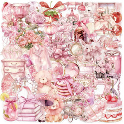 Pink Fairy Tale Transparent PET Stickers - Waterproof DIY Decoration for Notebook, Skateboard, Graffiti (Online Order Only)