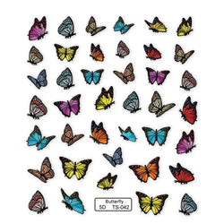 Chic Dragonfly Spider Insect Butterfly 3D Self Adhesive Nail Art Decoration Sticker Heart Puppy Flower Manicure Decal Y2K Flower (ONLINE ORDER ONLY)