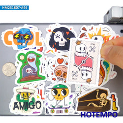 20/30/46Pieces Cute Gothic Funny Graffiti Cartoon Skull Stickers for Skateboard Luggage Bike Car Motorcycle Phone Laptop Sticker (Online Order Only)