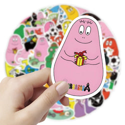 10/52Pcs Cute Les Barbapapa Stickers Skateboard Guitar Suitcase Freezer Motorcycle Classic Toy Decal Funny Sticker (ONLINE ORDER ONLY)