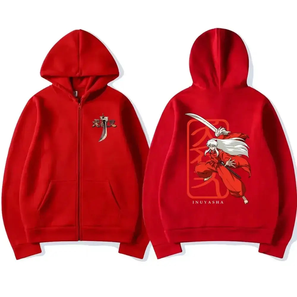 Inuyasha Graphic Zipper Hoodie Unisex Manga Jacket (ONLINE ORDER ONLY)