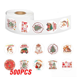 100-500pcs Merry Christmas Stickers Cristmas Xmas Party Seal Labels For DIY Gifts Baking Package Envelope Stationery Decor (ONLINE ORDER ONLY)