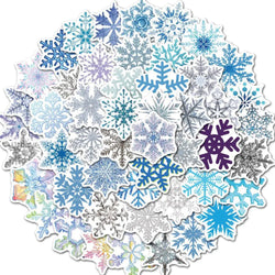 Christmas Snowflake Stickers for Window, Suitcase, Skateboard, Laptop, Luggage, Phone - 10/30/50Pcs (ONLINE ORDER ONLY)