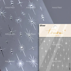 Chic Colourful Star Moon Curved Line Arc Necklace Love Heart Hanging in The Air Cherry Adhesive Nail Art Stickers Manicure Decal (Online Order Only)