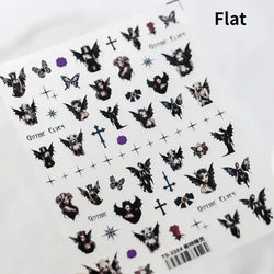 Cat Eye Shiny Blue Purple Spider Cross Love Heart Star Snake Web Jelly Thrilling Nail Art Stickers Manicure Decals Halloween (ONLINE ORDER ONLY)