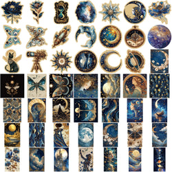 50pcs Retro Astronomy Universe Planets Stickers Galaxy Moon Astrology Aesthetic Decals Sticker for Suitcase Phone Notebook﻿ (ONLINE ORDER ONLY)