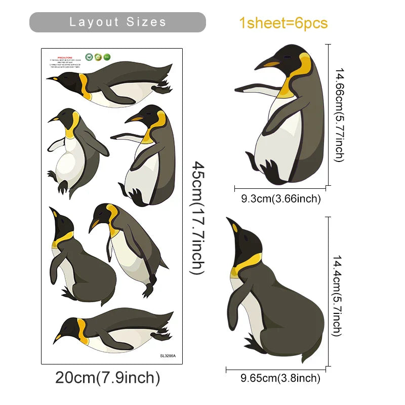Watercolor Penguin Wall Sticker Nursery Decals Kids Room Decor (ONLINE ORDER ONLY)