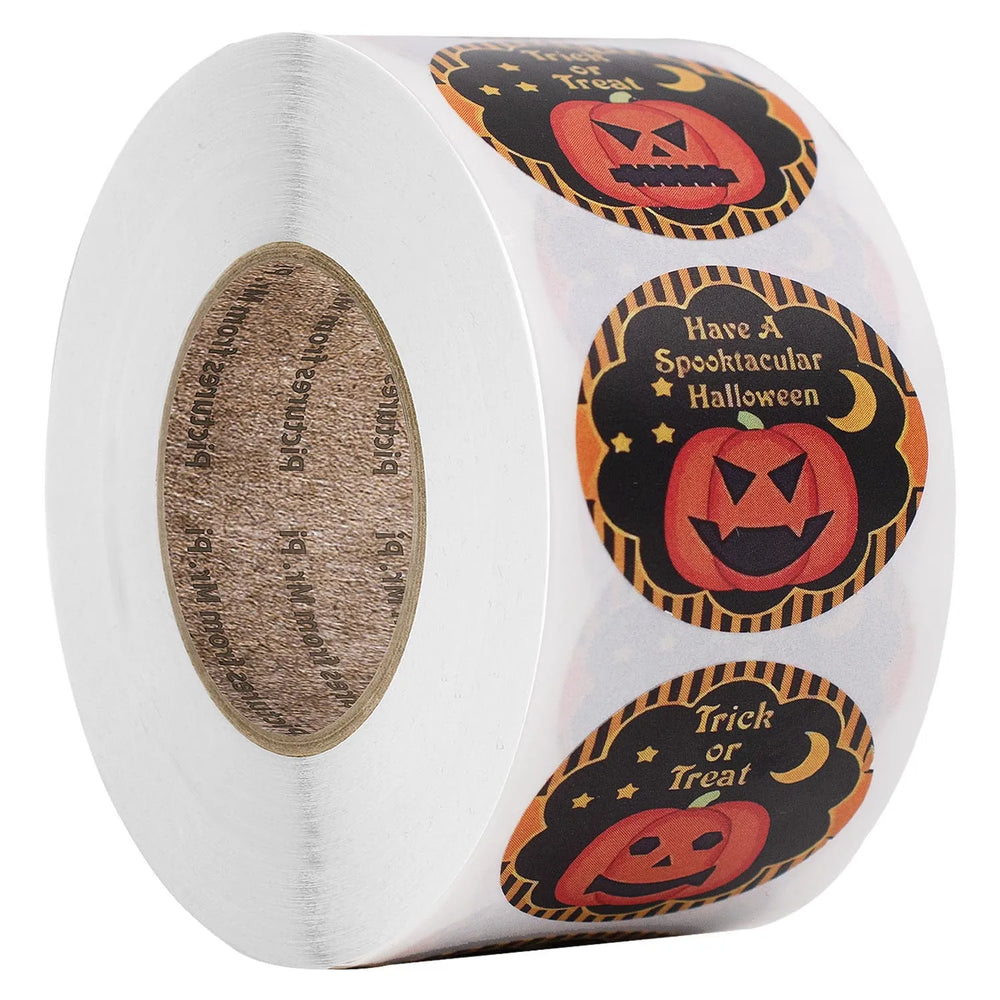 100-500PCS Halloween Pumpkin Bat Sealing Sticker Happy Halloween Sticker For Kids Party Baking Accessories Tools DIY (ONLINE ORDER ONLY)