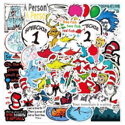 50pcs Dr. Seuss Cartoon Stickers for Laptop, Phone, Scooter, Suitcase, Water Bottle, Refrigerator (Online Order Only)