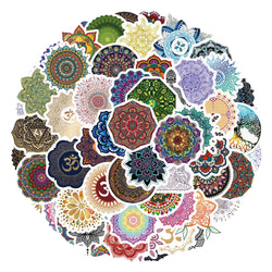 Mandala Flower Stickers 10/30/60Pcs for Suitcase, Skateboard, Laptop, Luggage, Phone, DIY Decal (Online Order Only)