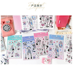 1pcs New Kawaii Heartbeat Girl Scrapbooking Sticker Art Collage Diary Journal DIY Craft Aesthetics Decorative Sticker Stationery (ONLINE ORDER ONLY)