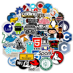 10/30/50PCS Kawaii programming Sticker Aesthetic PVC Stationery Children's Sketchbook Laptop Diary Scrapbook Supplies for Kids (ONLINE ORDER ONLY)