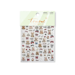 Charm Retro Bear Candy Cake Bowknot Rabbit Bunny Strawberry Footprint Muffin 3D Adhesive Nail Art Stickers Chic Manicure Decals (ONLINE ORDER ONLY)