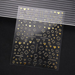 1pc 3D Gradient French Nail Stickers with Crown & Tassel Design Gold Silver Lines Self-Adhesive Nail Art Waterfall Manicure Foil (Online Order Only)