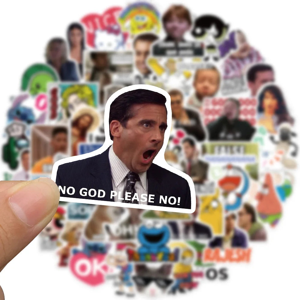 50/100pcs Funny Meme Graffiti Stickers Vinyl Waterproof for Laptop Phone Case Notebook Water Bottle Toy  DIY Decor Sticker Toys (Online Order Only)