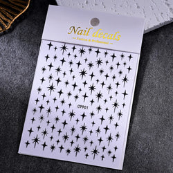 1Sheet Laser Star Nail Stickers 3D Metallic Mirror Gold/Silver Irregular Star Manicure Decals Y2K Self Adhesive Nails Decoration (ONLINE ORDER ONLY)