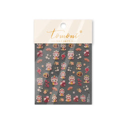 Auspicious Peach Blossom Snake Fan Flower The Spring Festival Tiger Head Adhesive Nail Art Stickers Red Lantern Manicure Decals (Online Order Only)
