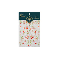Strawberry Retro Lace Border  Flower Lovely Fruit Pearl Pendant Leaves Self Adhesive Nail Art Stickers Manicure Decal Wholesale (Online Order Only)