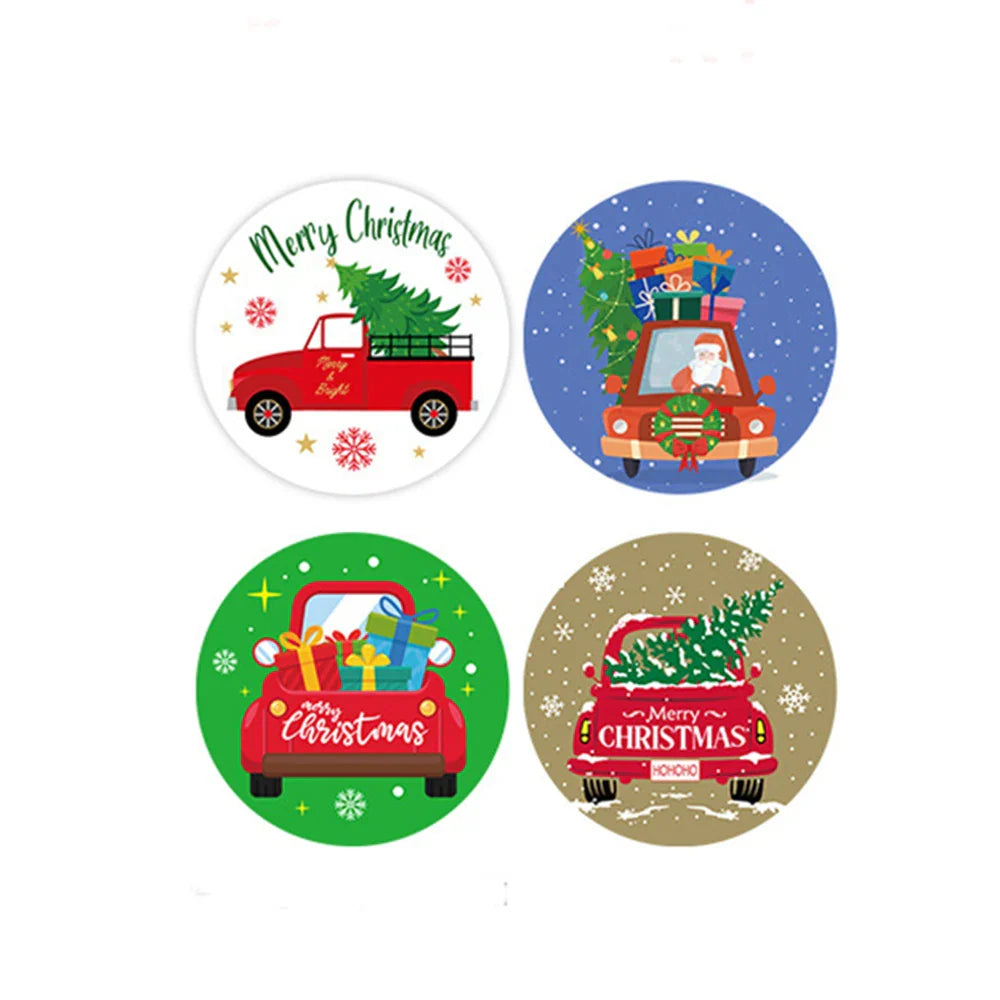 100-500pcs Christmas Stickers Retro Santa Stickers for Scrapbooking Christmas Decorations Envelopes Gifts (ONLINE ORDER ONLY)
