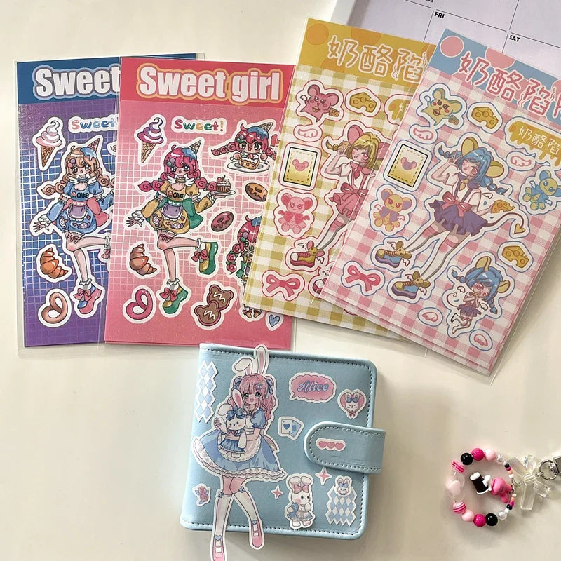 Cute Rabbit Panda Girl Stickers Diary Scrapbooking DIY Album Decoration Sticker Aesthetic Personalized Kawaii Korean Stationery (ONLINE ORDER ONLY)