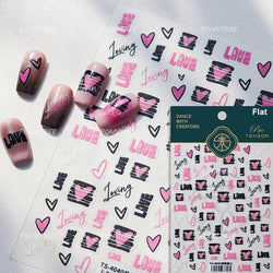 Punk Pink Leopard Print Love Heart Stars Bowknot Cool Girl 5D Self Adhesive Nail Art Stickers Ribbon Manicure Decals Wholesale (ONLINE ORDER ONLY)