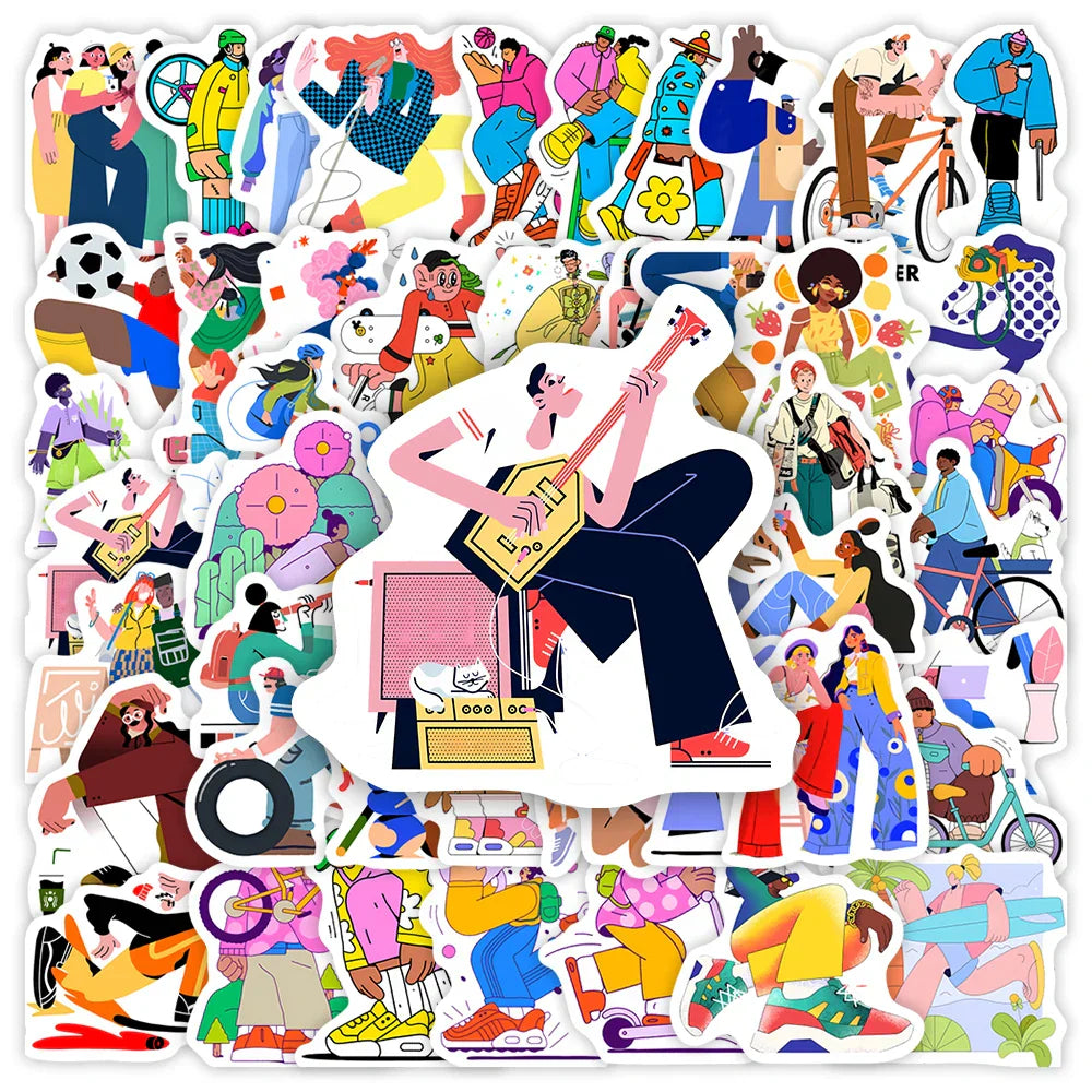 Exaggerated Character illustration Stickers DIY Toy Gift Decorative Decal for Scrapbook Laptop Phone Luggage Bottles Waterproof (ONLINE ORDER ONLY)